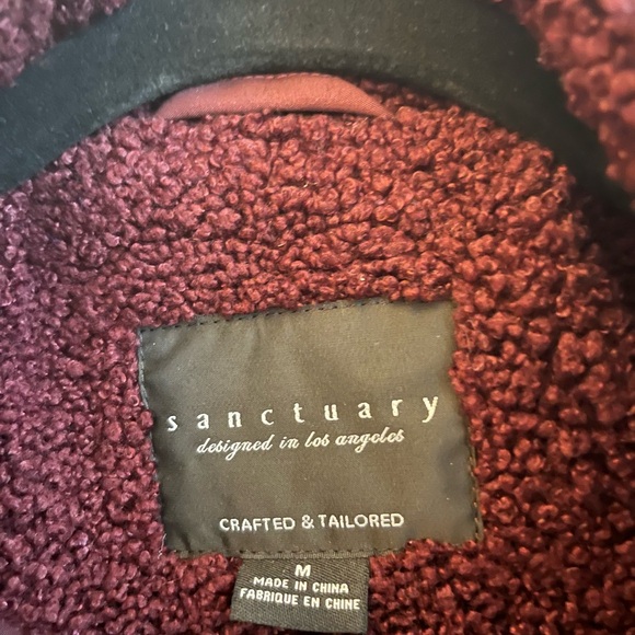 NWOT Sanctuary Burgundy Teddy Coat, M - Picture 2 of 6
